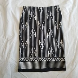 NY&CO Geometric Print Scuba Pencil Skirt